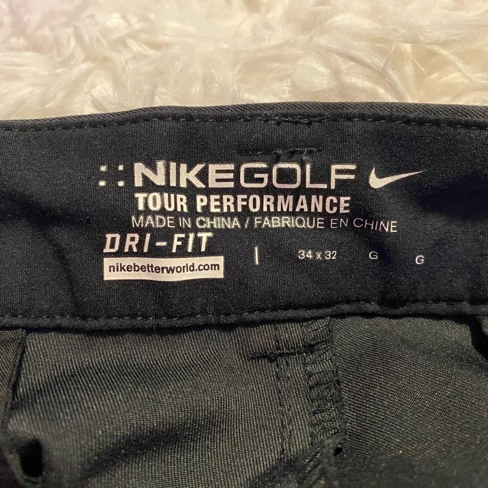 Nike Golf Tour Performance Dri-Fit Black Slacks 34x32